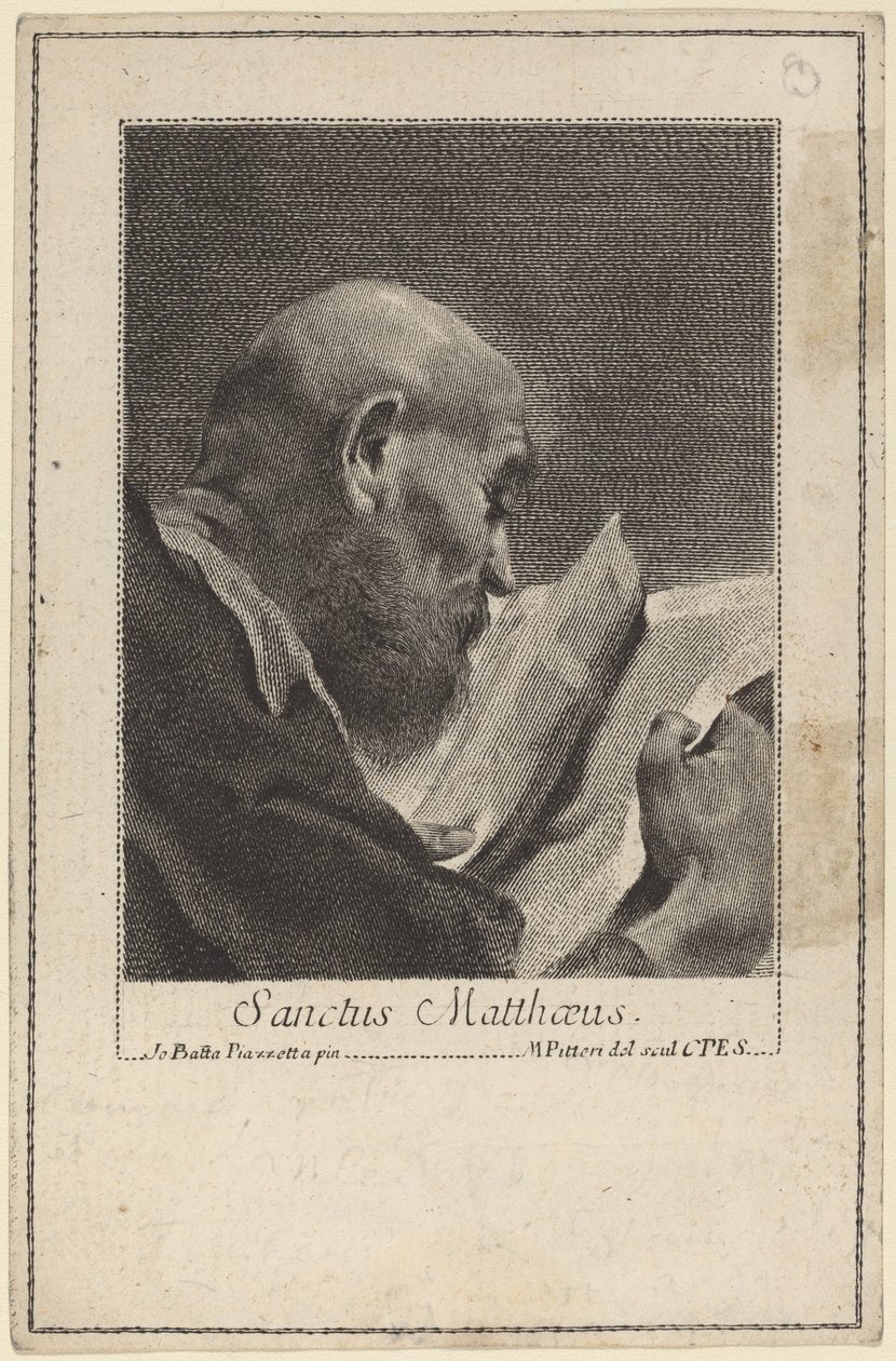 Svatý Matěj od Marco Alvise Pitteri after Giovanni Battista Piazzetta