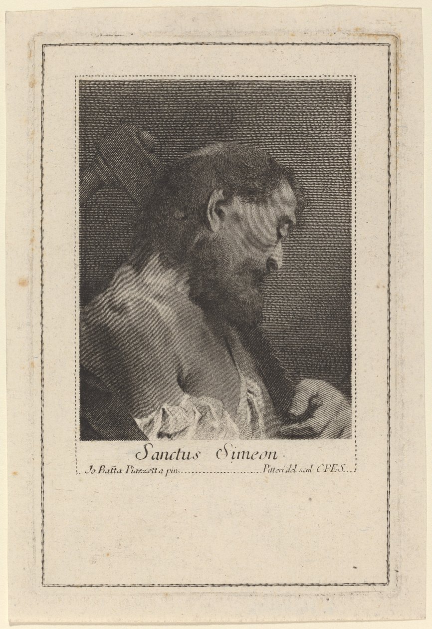 Svatý Simeon od Marco Alvise Pitteri after Giovanni Battista Piazzetta