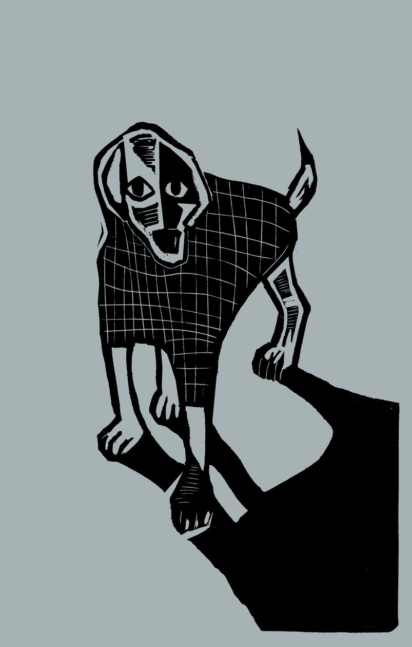 Pes, 2023 (linoleum na papíře) od Marco Campedelli