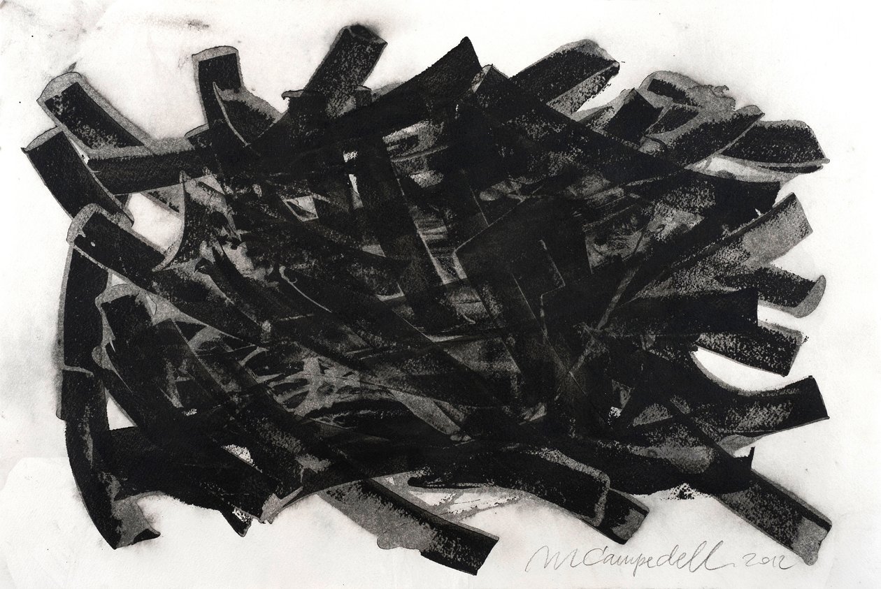 Saltus, 2012 (tuš na papíře) od Marco Campedelli