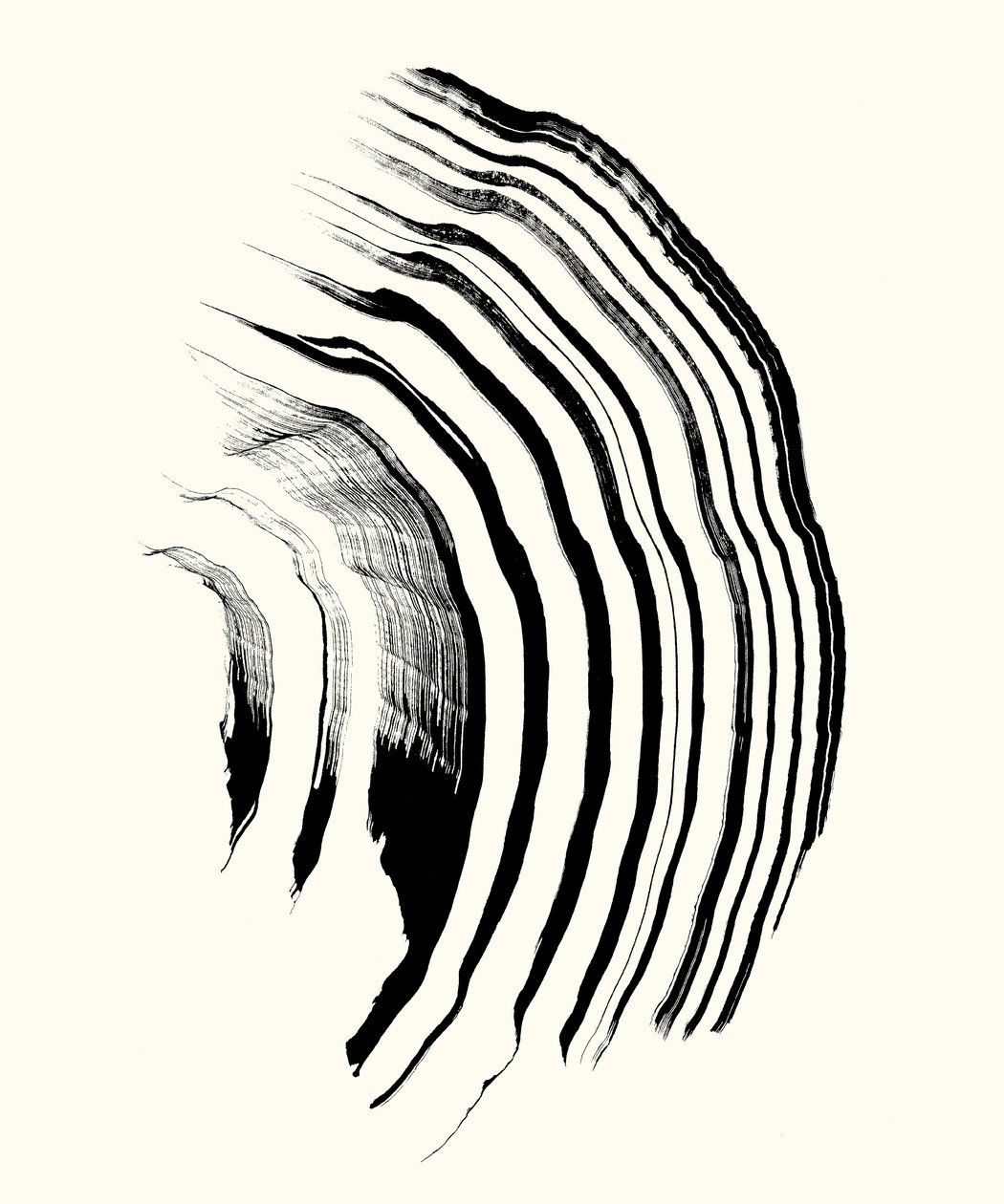 Vibration_01, 2023 (tuš na papíře) od Marco Campedelli