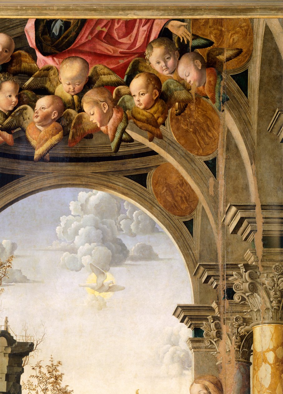 Andělé, detail z Annunciation, Marco Palmezzano (cca 1460-1539) od Marco Palmezzano