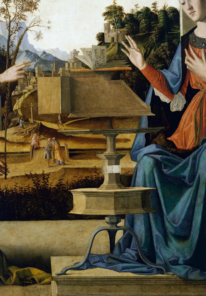 Zvěstování, detail řečnického pultíku od Marco Palmezzano