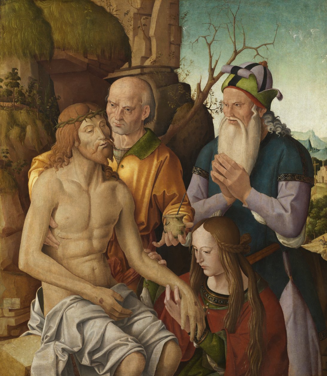 Oplakávání nad mrtvým Kristem, cca 1500 (tempera na panelu) od Marco Palmezzano