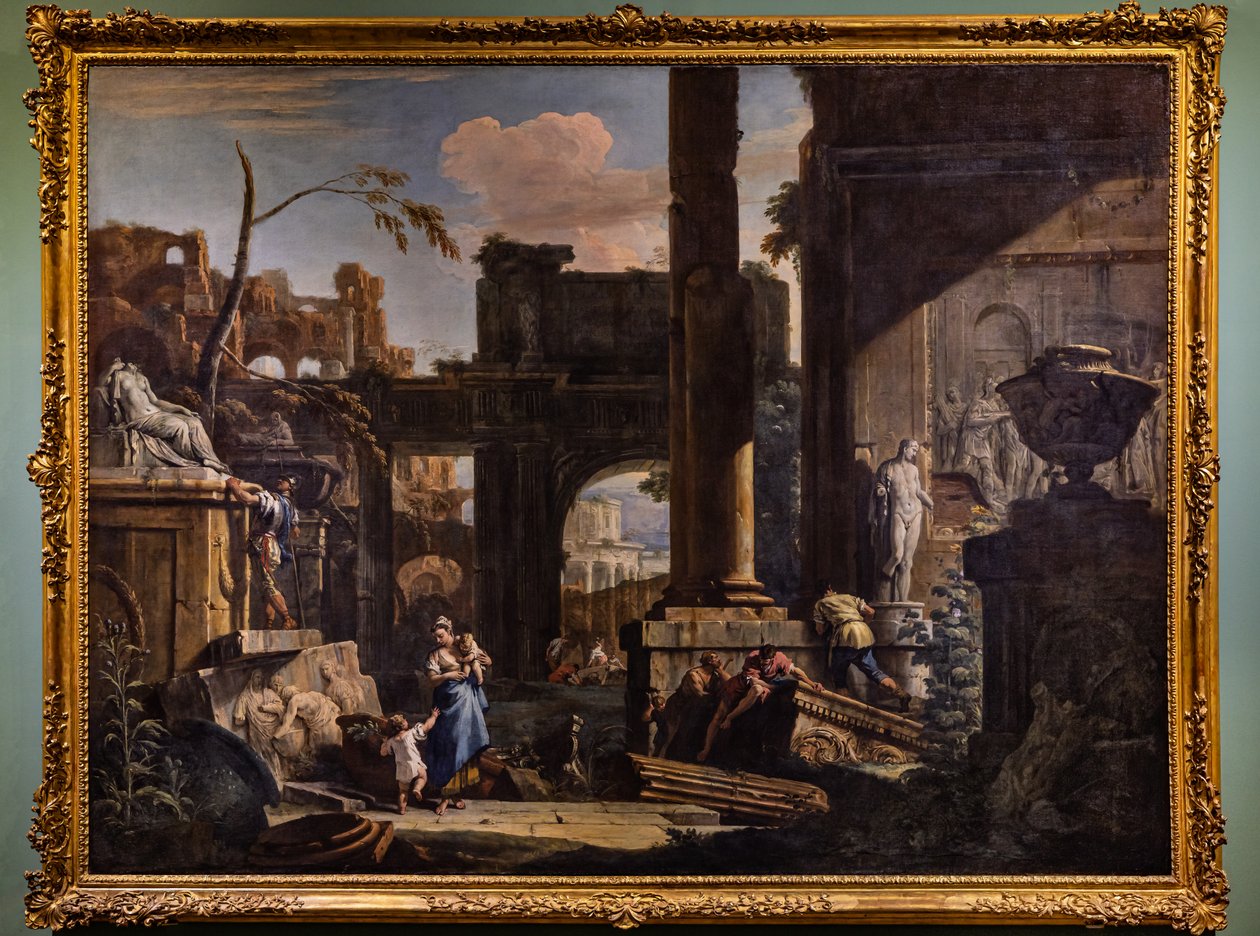 Perspektiva s ruinami a postavami od Marco & Sebastiano (1659 1734) Ricci
