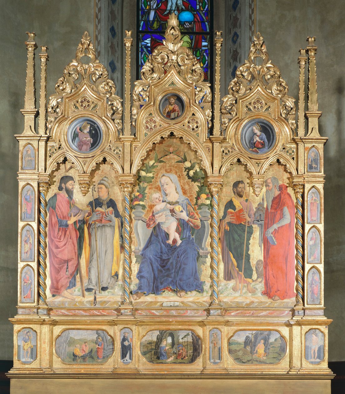 Oltářní obraz s Madonou s dítětem a svatými, Bologna (foto) od Marco Zoppo