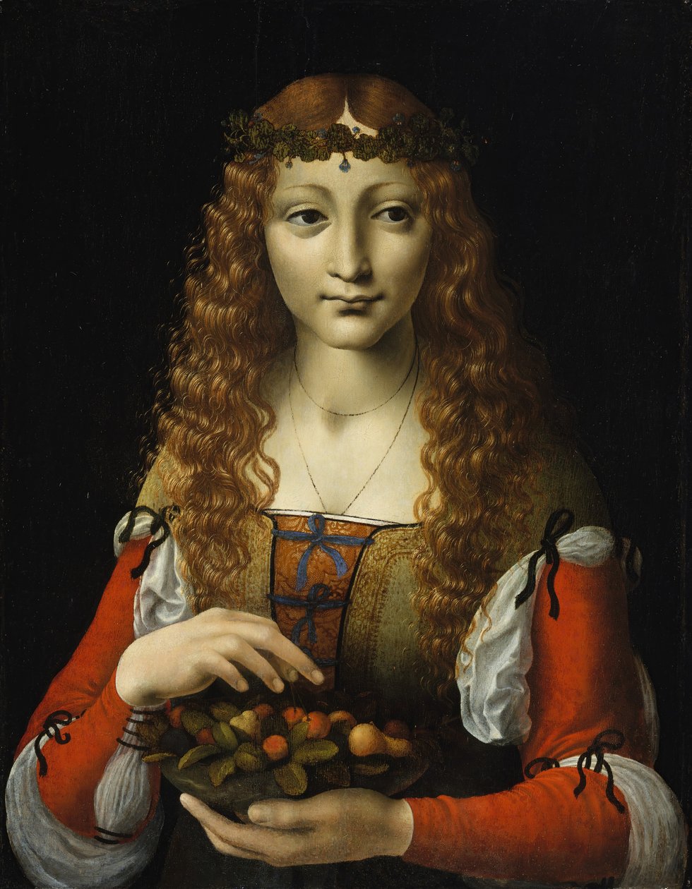 Dívka s třešněmi, ca. 1491-95. od Marco d