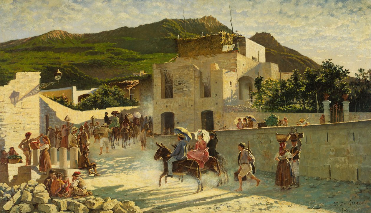 Procházka na Capri, kolem roku 1867 (olej na plátně) od Marco di Gregorio