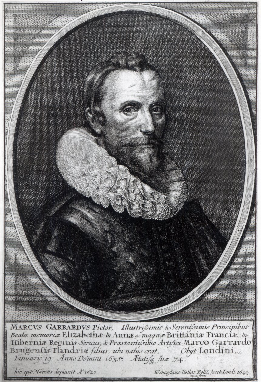 Autoportrét, ryl Václav Hollar, 1644 od Marcus Garret Gheeraerts the Younger