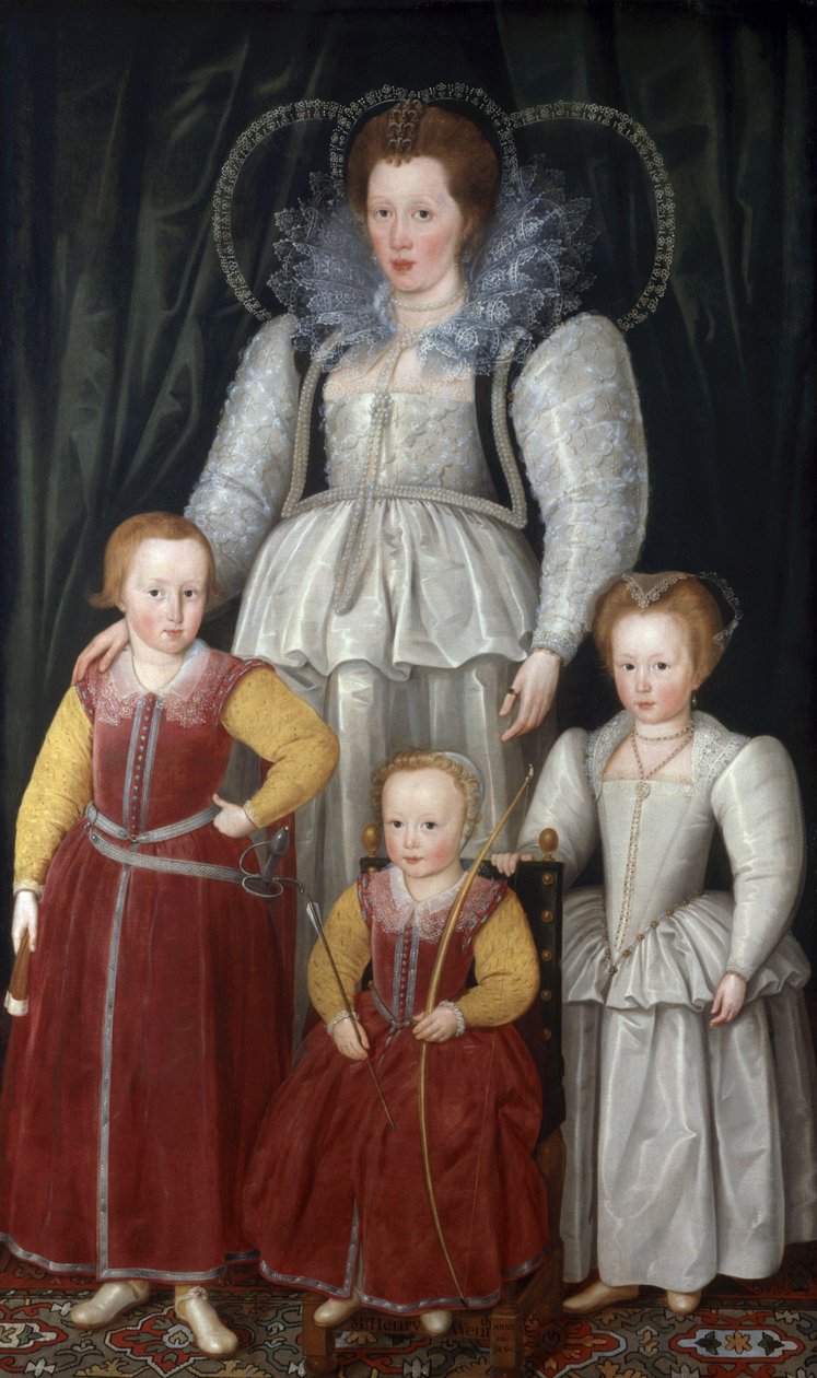 Portrét Anny, lady Popeové (1561-1625) s dětmi od Marcus Gheeraerts the Younger