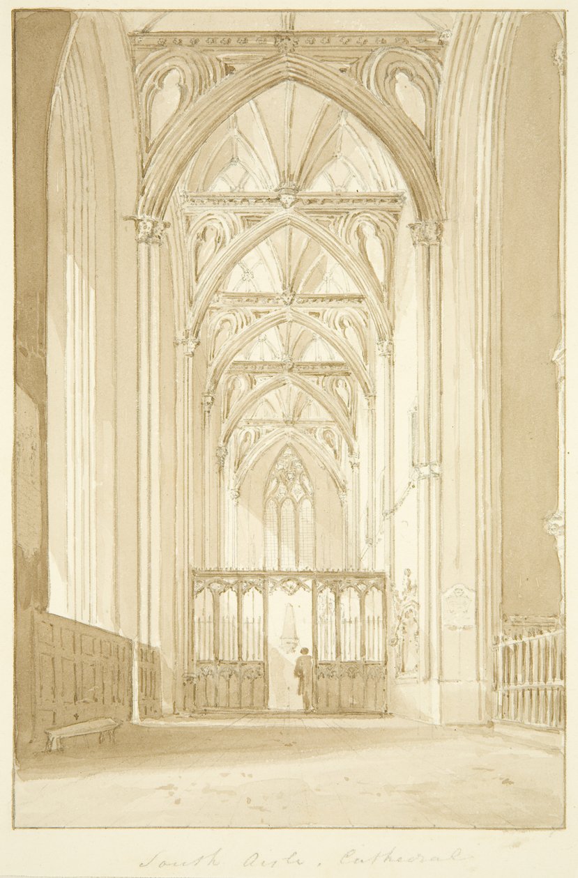 Jižní ostrov Bristol Cathedral (tužka a akvarel na papíře) od Marcus H. Homes
