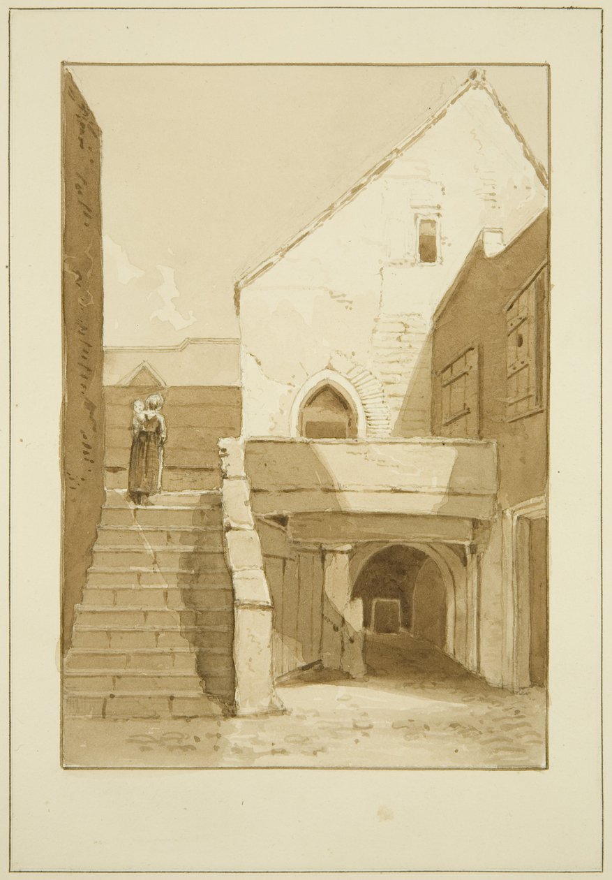 Černí nebo dominikánští bratři, Merchant Street (tužka a akvarel na papíře) od Marcus H. Homes
