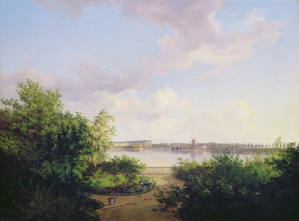 Zahrada Johannese Amsincka na Binnenalster, 1837 od Marcus Johann Haeselich