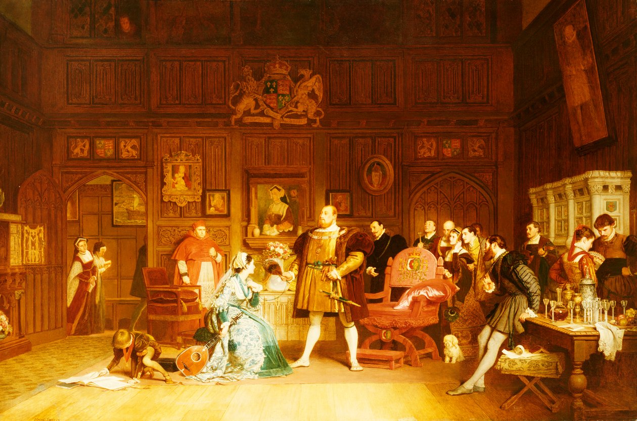 Henry VIII a Anna Boleyn pozorováni královnou Katherine, 1870 od Marcus Stone