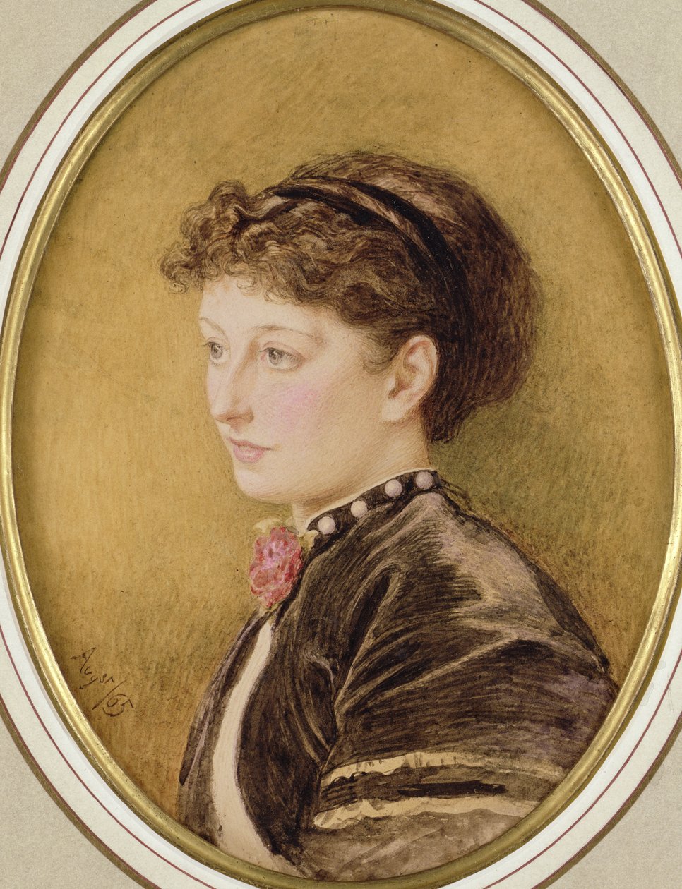 Kate Collins (rozená Dickens) 1865 (wc na papíře) od Marcus Stone