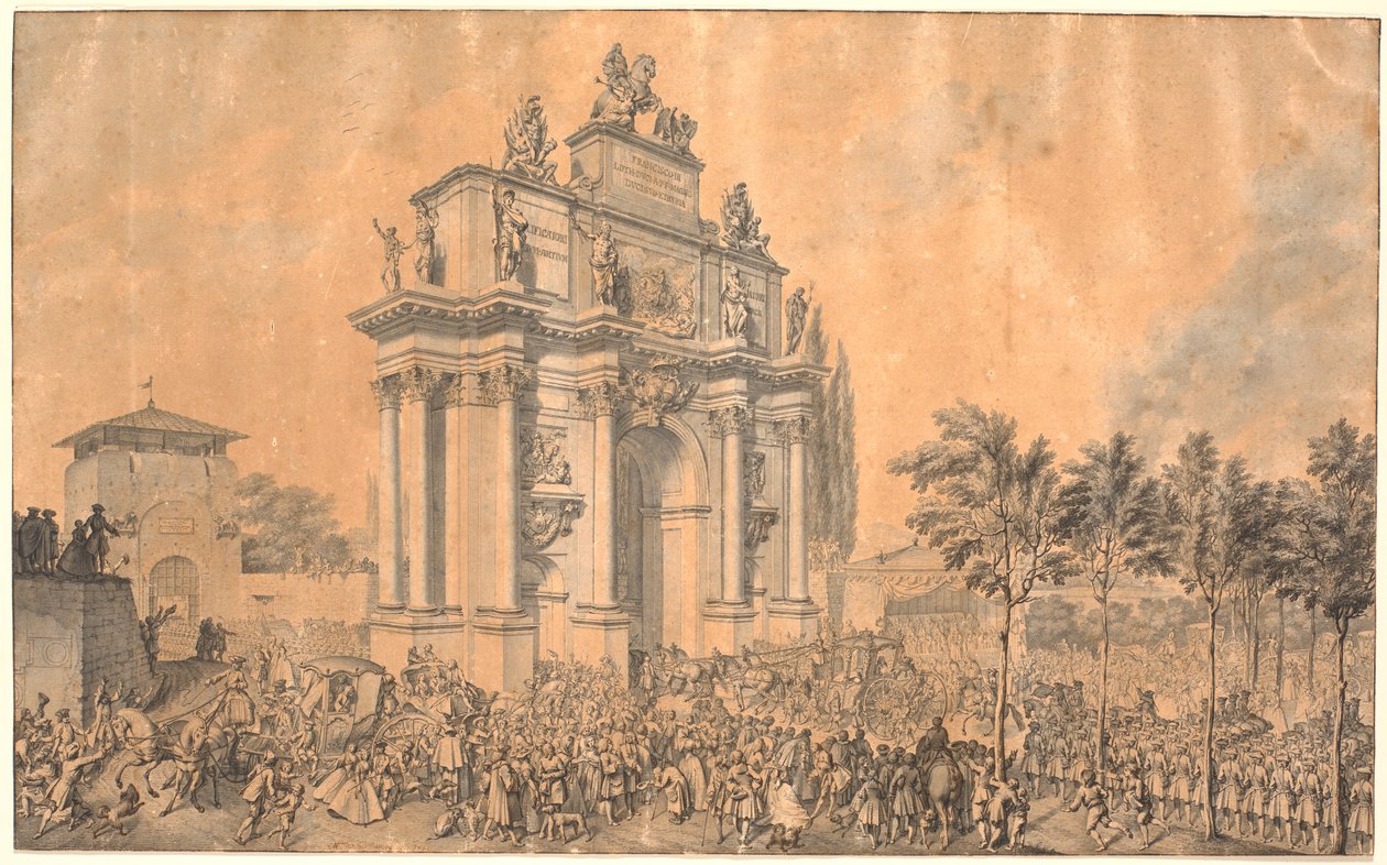 Triumfální oblouk pro Františka III. Lotrinského a Marii Terezii při jejich vjezdu do Florencie v roce 1739 od Marcus Tuscher
