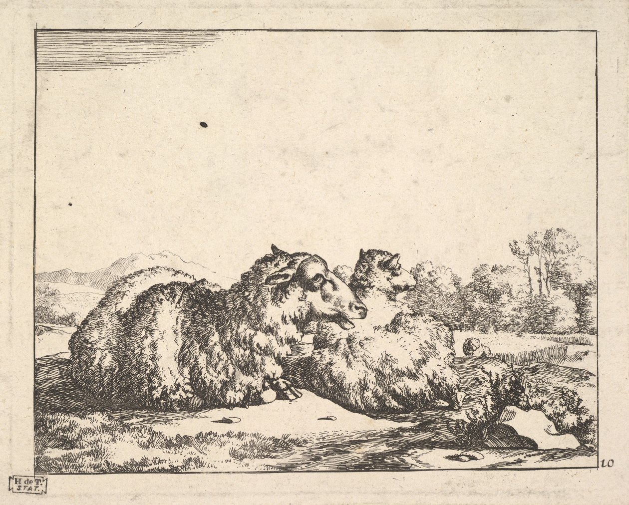 Ovce, ze sady 16 talířů, 1664. od Marcus de Bye