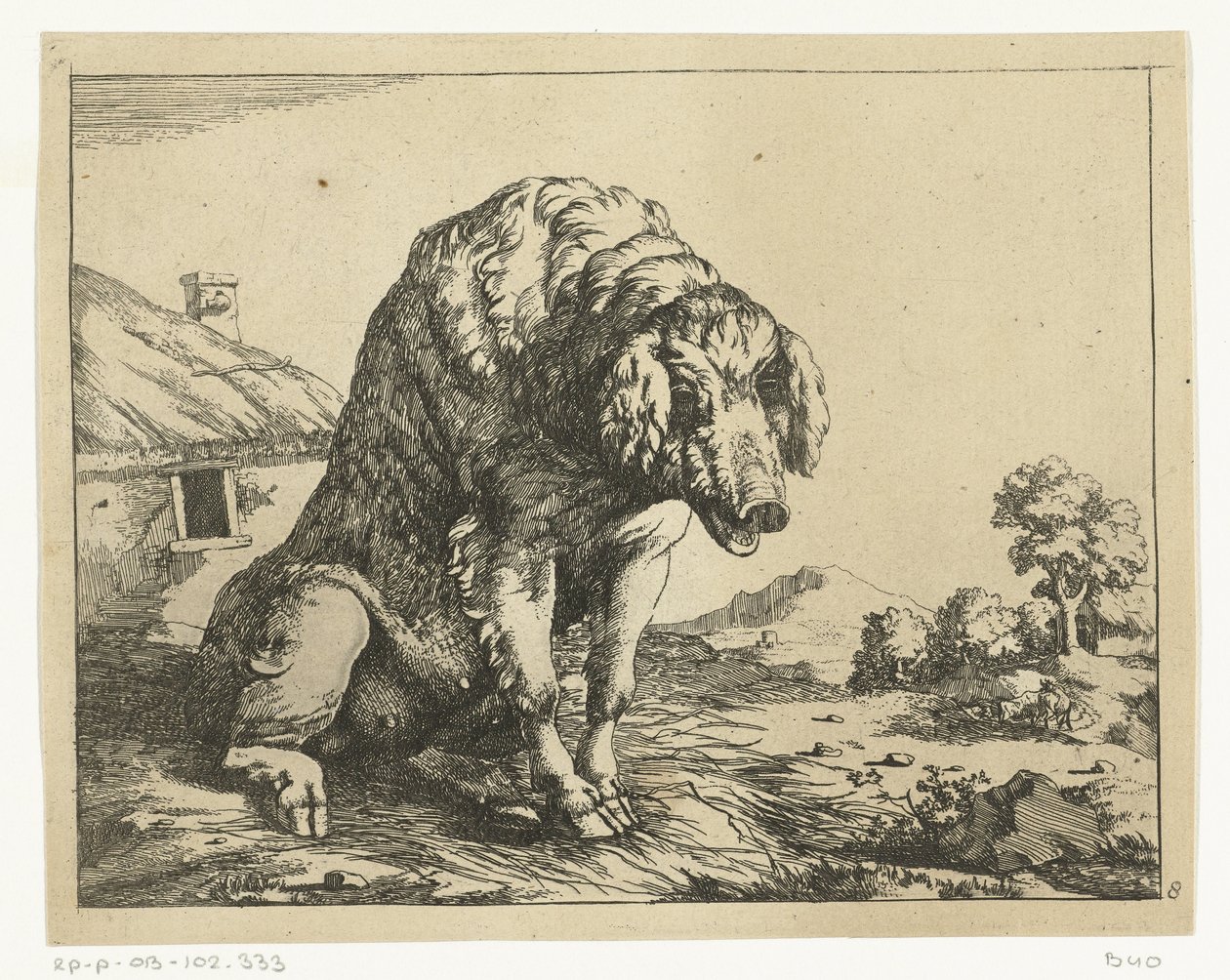 Prasnice sedící na zadních nohách Predators and Boars (název série) od Marcus de Bye