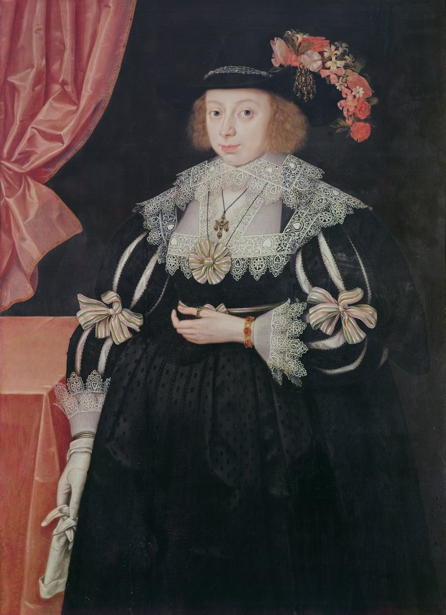 Anne Hale, paní Hoskinsová (asi 1609-51), 1629 (panel) od Marcus Garret Gheeraerts the Younger