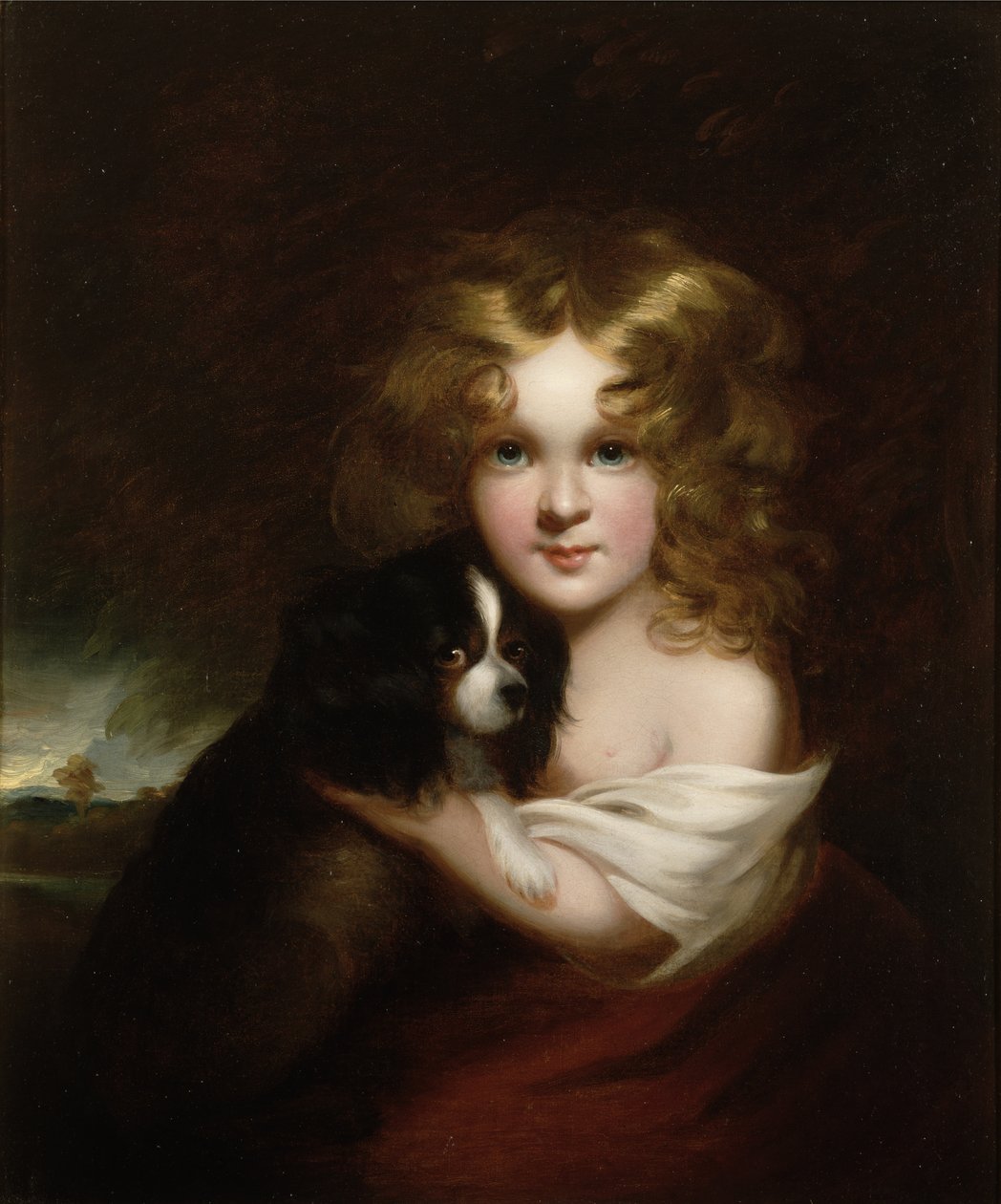 Mladá dívka se psem, kolem roku 1840 od Margaret Sarah Carpenter