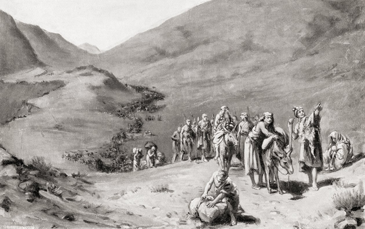 Stěhování sumerských kmenů, z Hutchinsonovy Historie národů, vyd. 1915. od Margaret (after) Dovaston