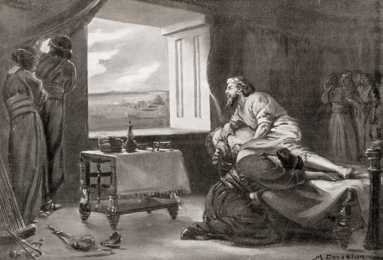 Asyrské zatmění, z Hutchinsonovy Historie národů, vyd. 1915. od Margaret (after) Dovaston