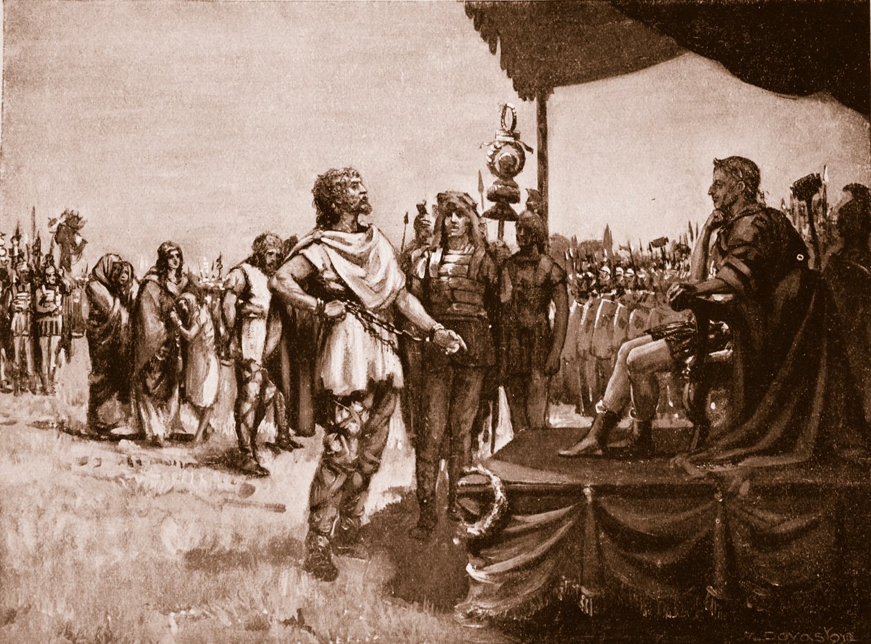 Caractacus before Claudius, ilustrace z "Hutchinson
