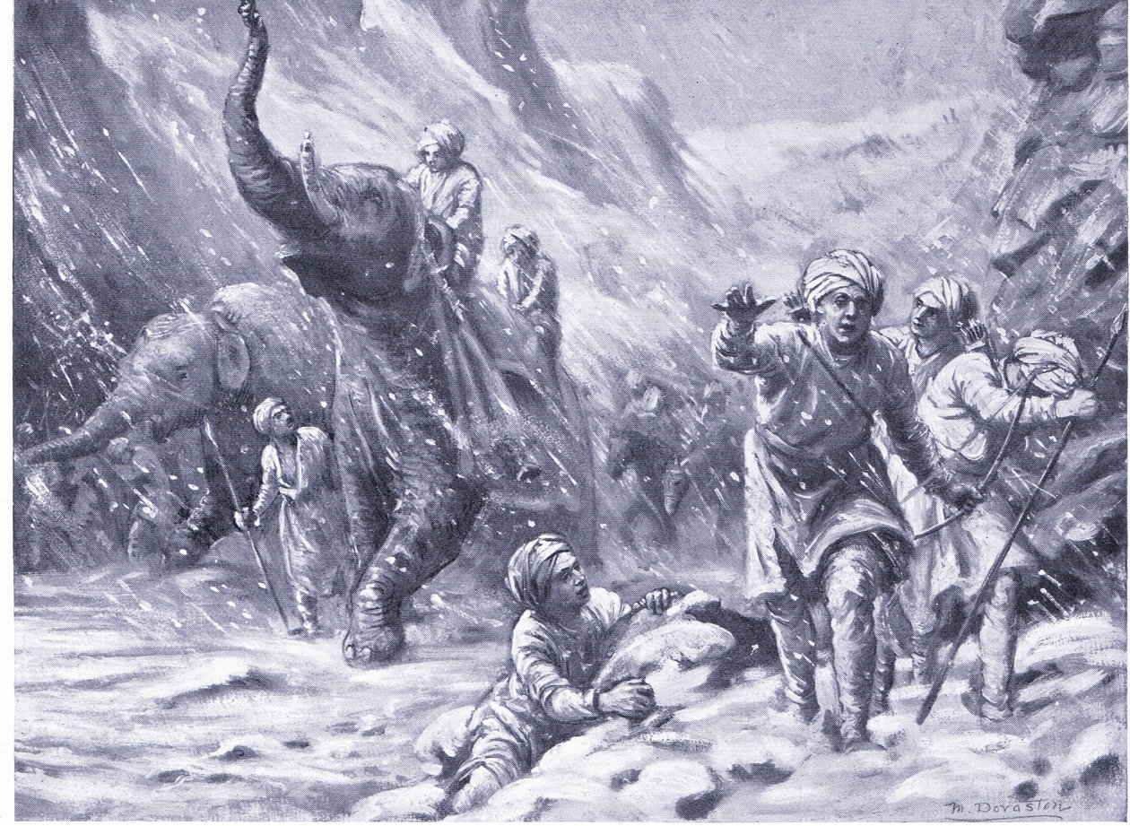 První úspěch Mahmuda z Ghazní 1000 n. l. (litografie) od Margaret Dovaston