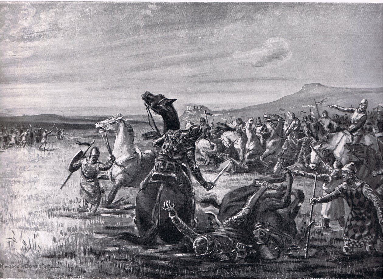 Bitva u Orchomenu, ilustrace z Hutchinsonových Dějin národů. od Margaret Dovaston