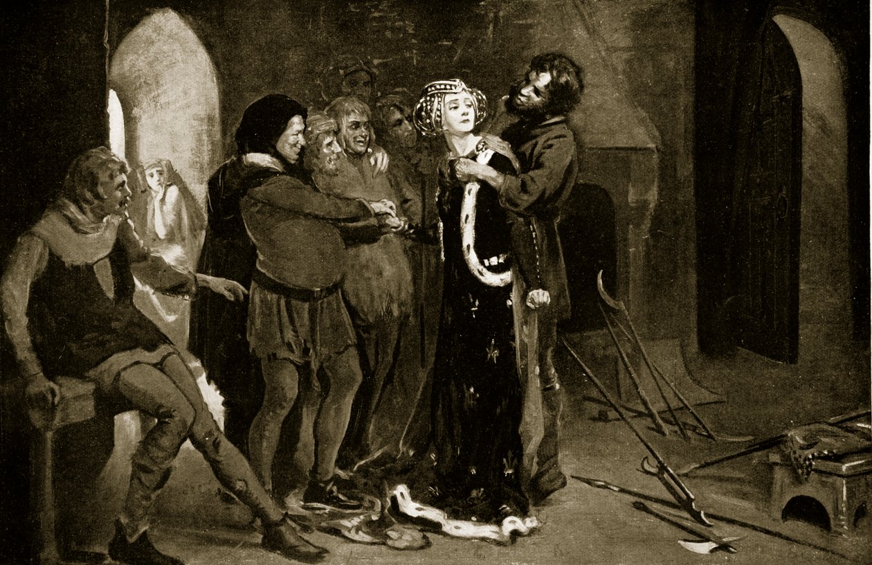 "Krásná panna z Kentu" políbená povstalci, ilustrace z "Hutchinson