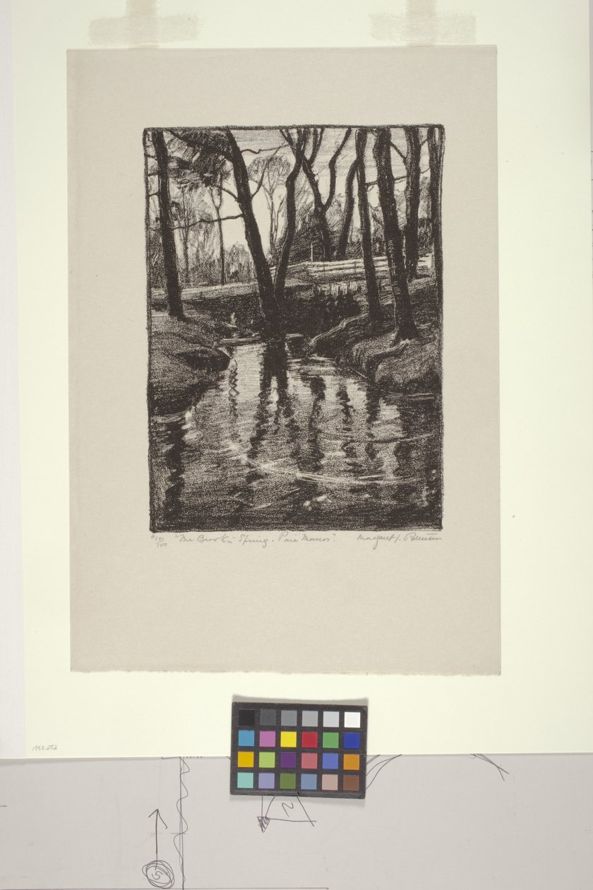 Potok na jaře, Pine Manor (litho) od Margaret Jordan Patterson