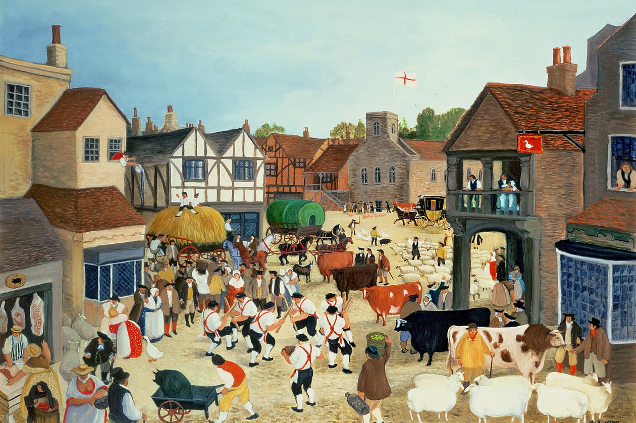 Mayfairský trh s dobytkem z 18. století od Margaret Loxton