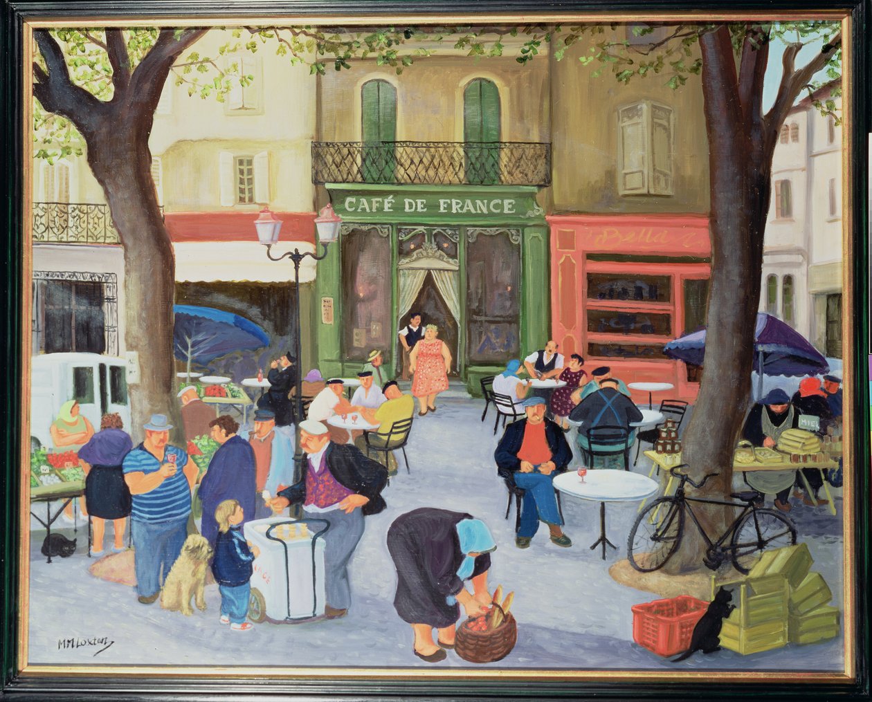 Kavárna, Provence (olej na plátně) od Margaret Loxton
