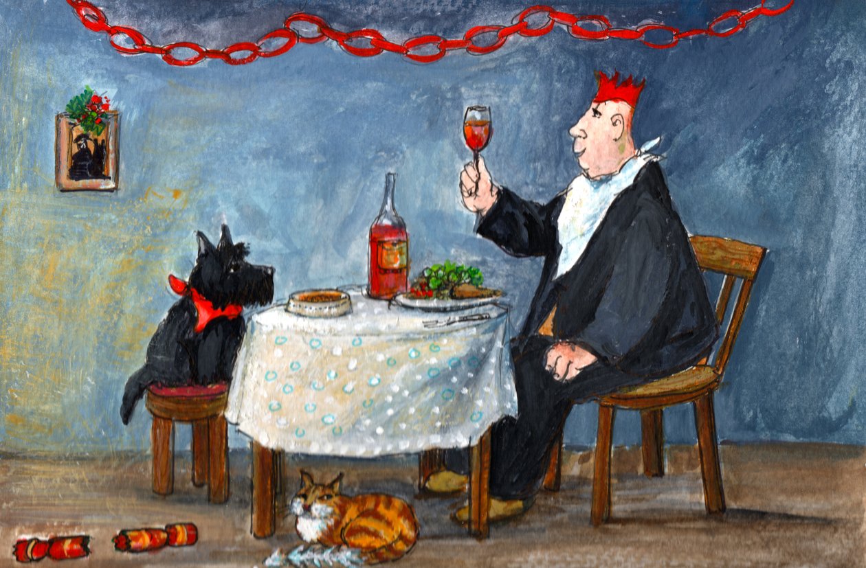 Oslava Vánoc, 2014 (kvaš na papíře) od Margaret Loxton