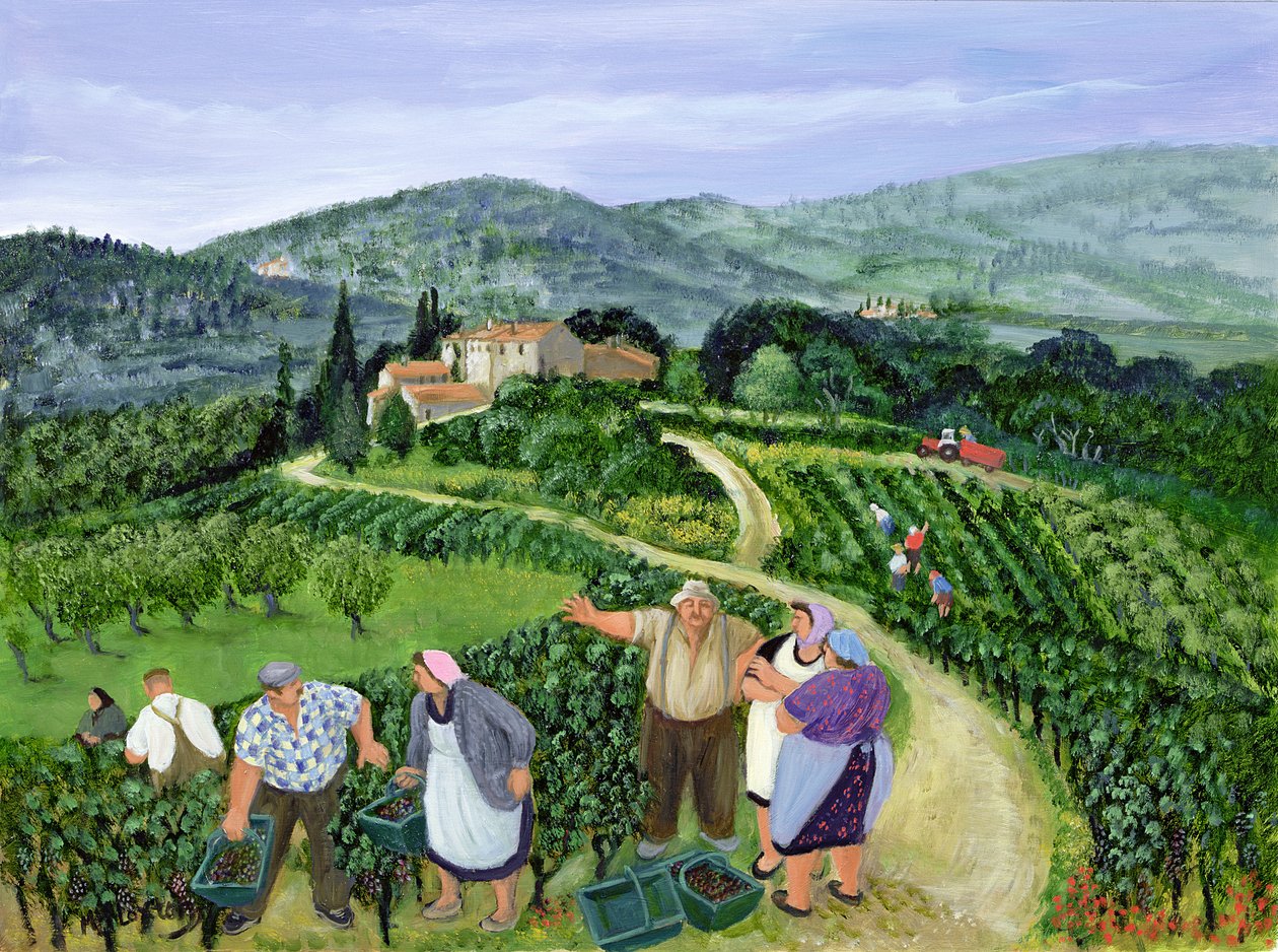 Chianti Classico, Villa Trasqua (olej na plátně) od Margaret Loxton