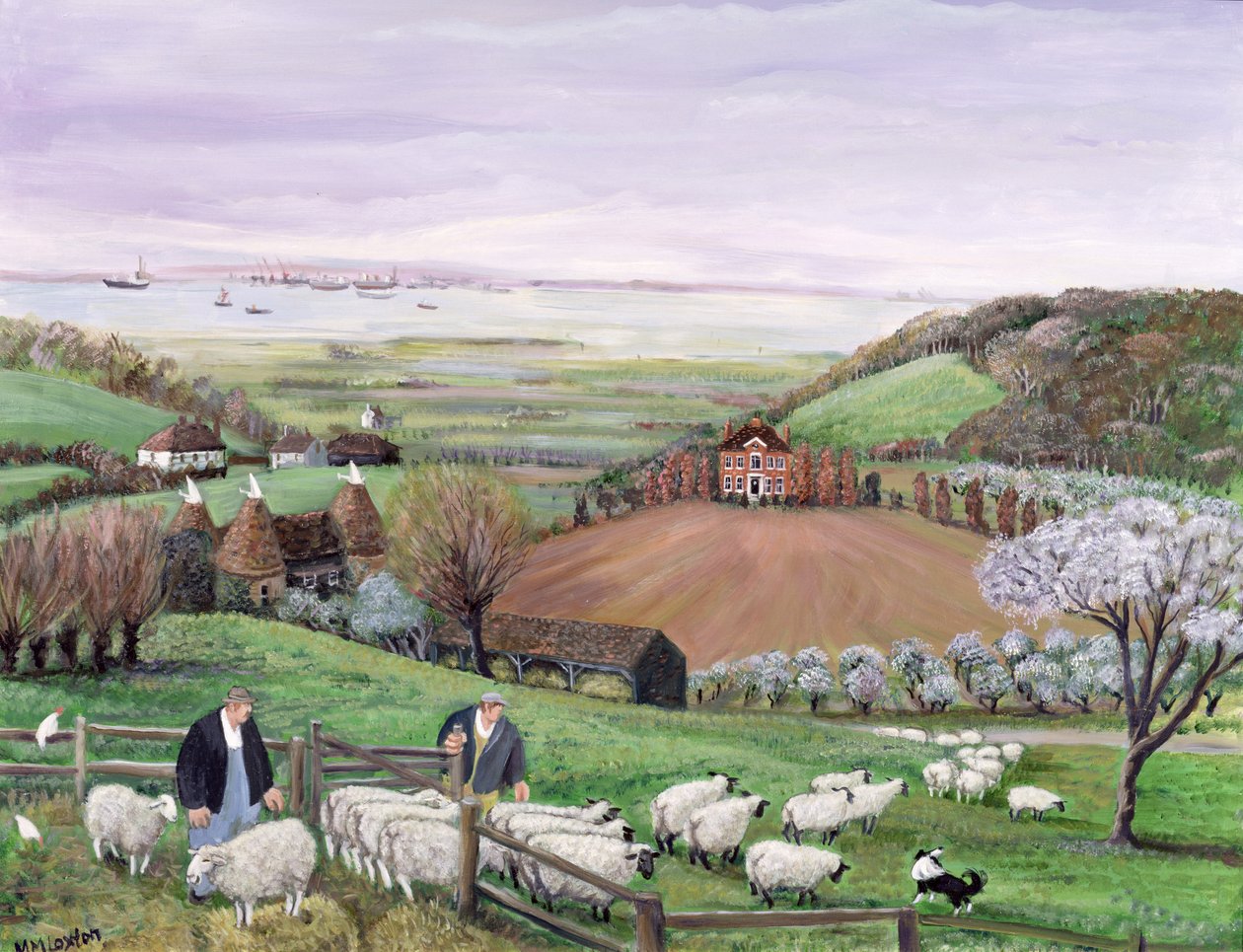 Pohled na Temži (olej na plátně) od Margaret Loxton