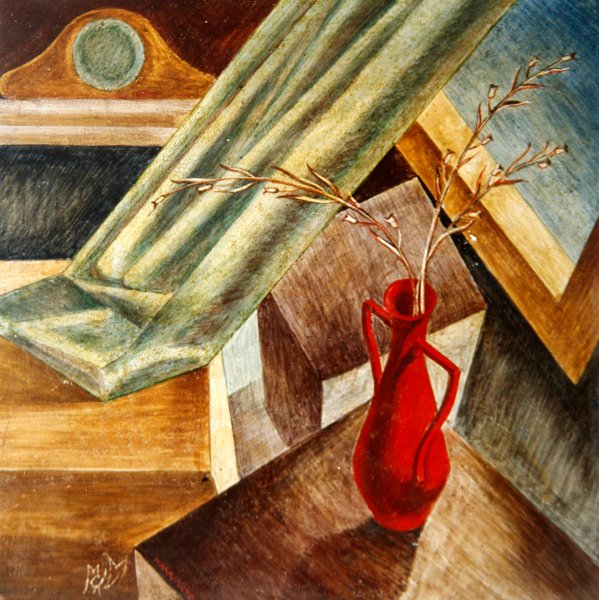 Interiér, cca 1938 (tempera na plátně na palubě) od Margaret M. Warrington