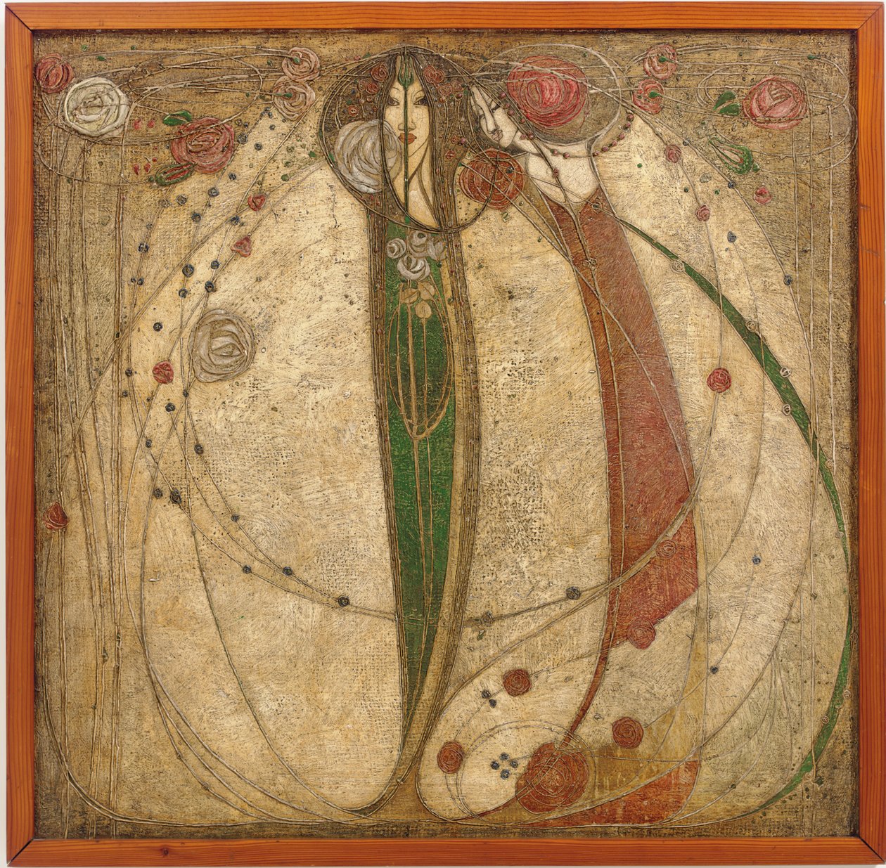 Bílá růže a červená růže od Margaret MacDonald Mackintosh
