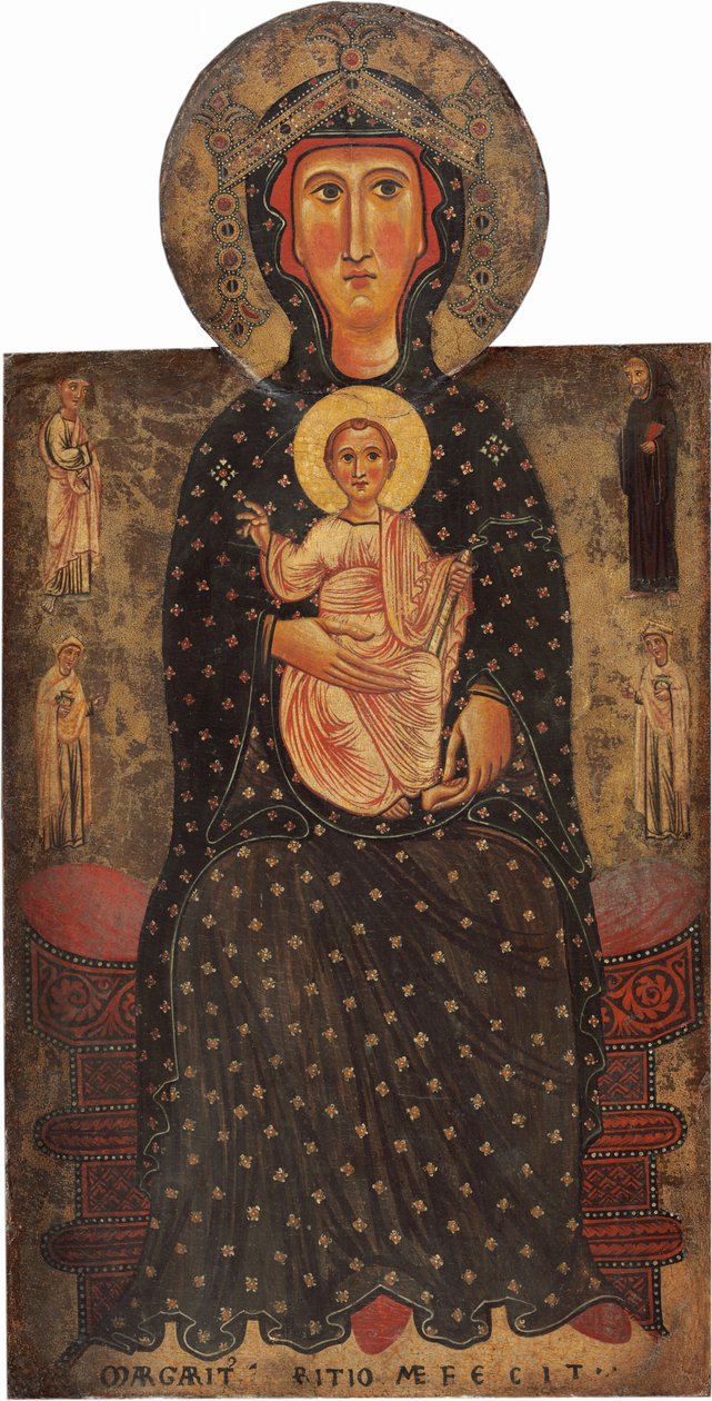 Madonna a dítě na trůnu se čtyřmi svatými od Margaritone d