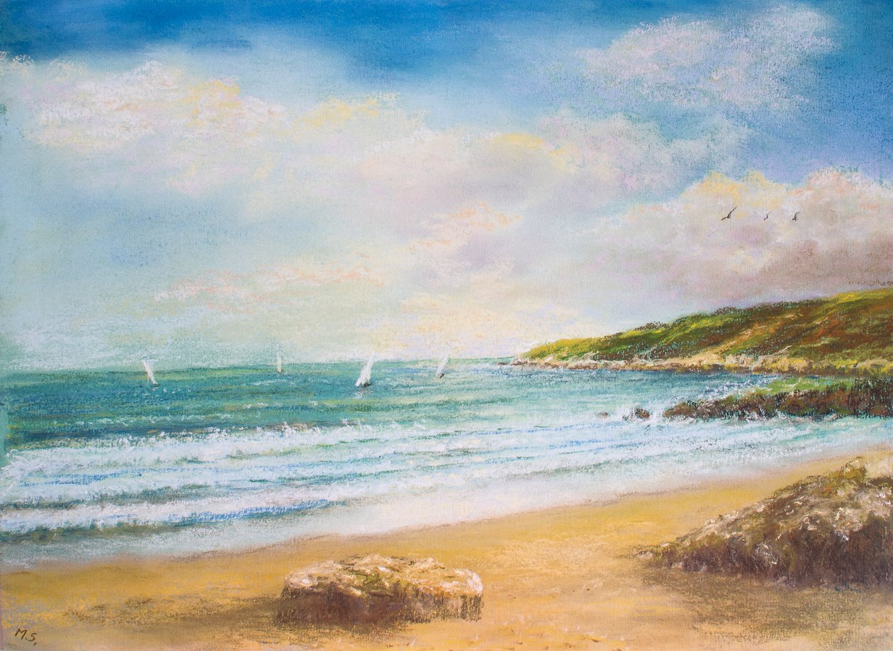 Devon Seascape, 2000 (pastel) od Margo Starkey