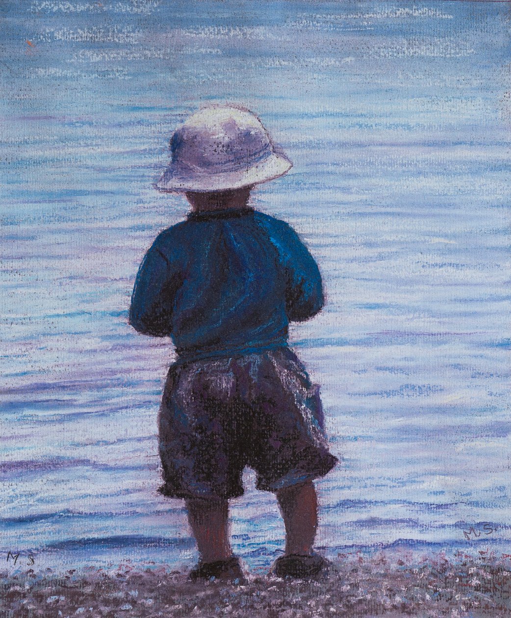 Přemýšlím o plavání, 2019 (pastel) od Margo Starkey