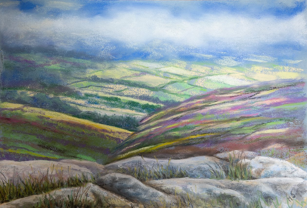 Misty Lake District, 2022 (pastel) od Margo Starkey