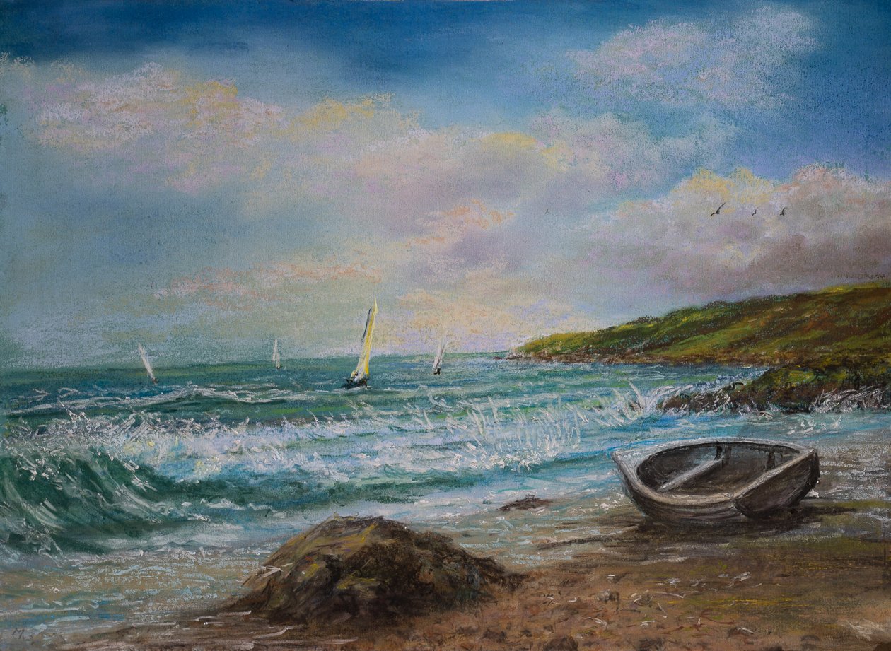 Pohled z Lands End Cornwall (pastel) od Margo Starkey