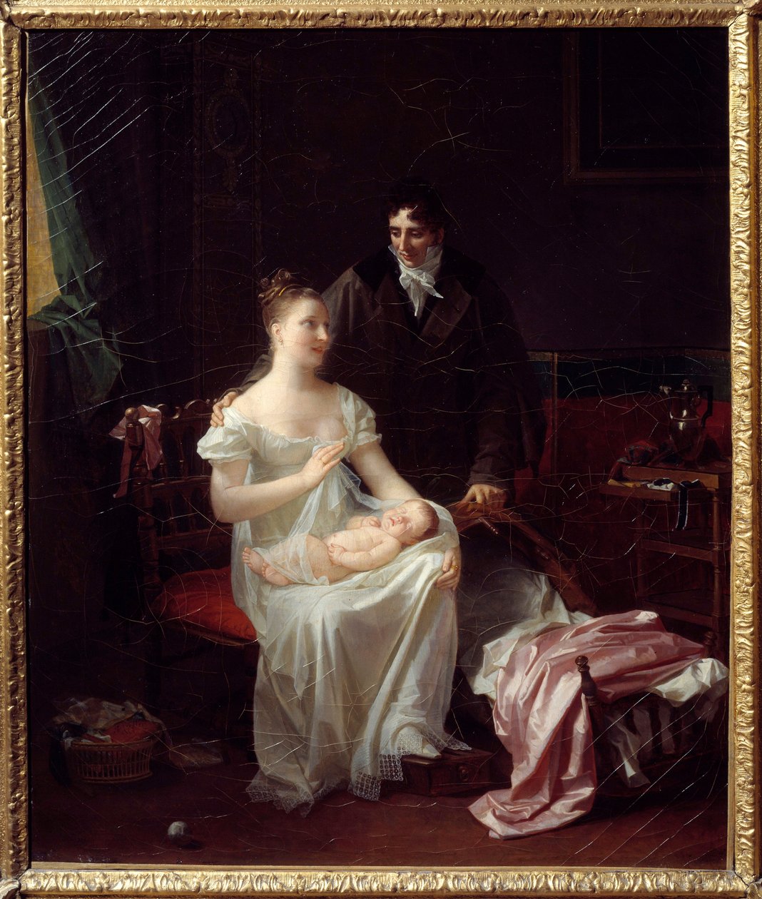 Šťastní manželé Mladá buržoazní rodina z Prvního císařství. Obraz Marguerite Gerard (1761-1837) Lyon 19. století, Musee des Beaux Arts od Marguerite Gerard