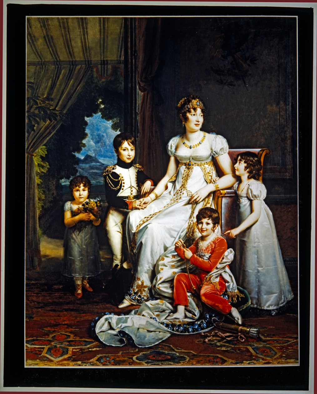 Královna Caroline Murat a její čtyři děti (plátno) od Marguerite Gerard