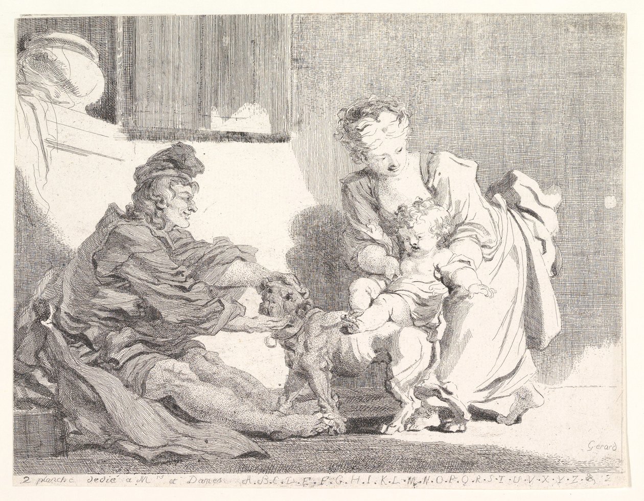 Dítě a buldok, 1778. od Marguerite Gerard