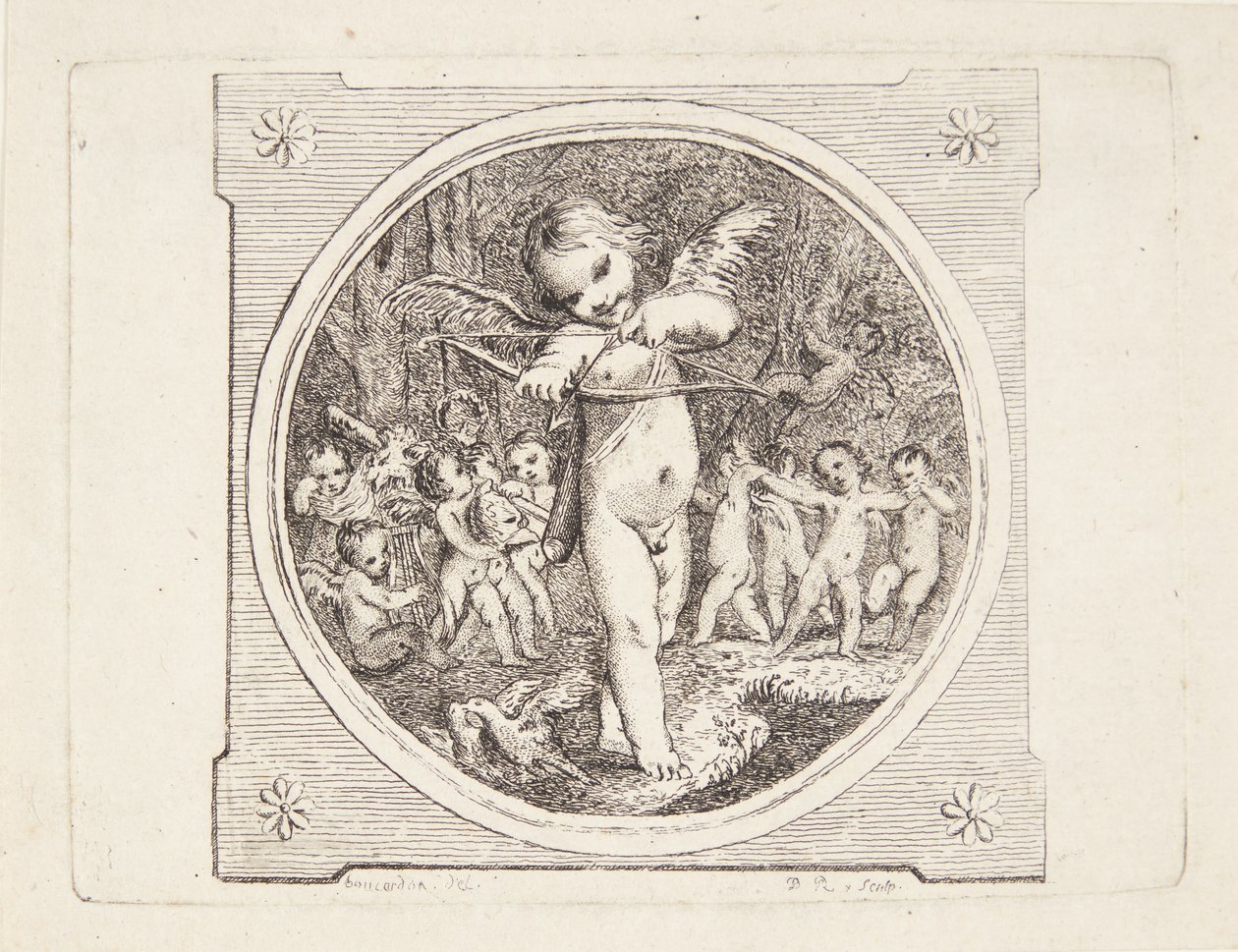 Amor s lukem a šípem od Marguerite Louise De Lorme du Ronseray