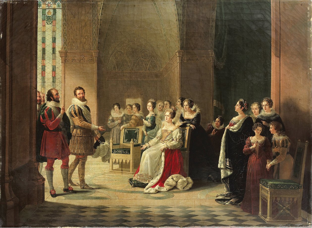 Jindřich IV. a Kateřina Medicejská od Marguerite Louise Virginie Ancelot