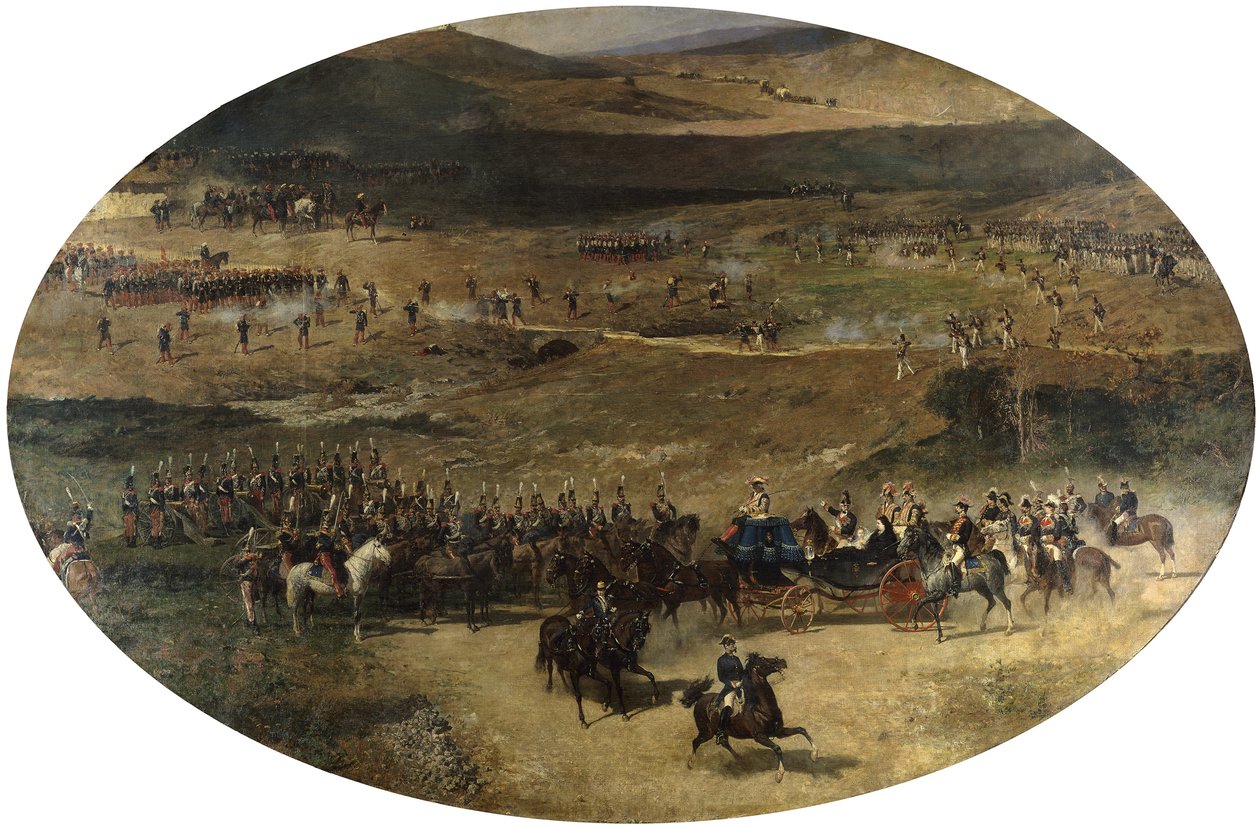 Queen Maria Christina Reviewing the Troops, 1866-1867 od Marià Fortuny