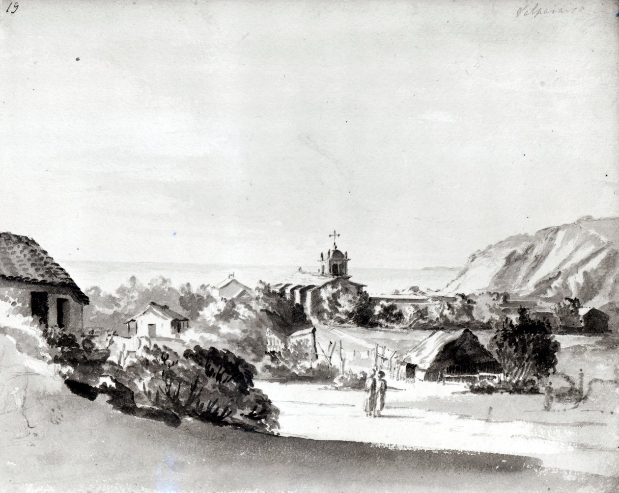 Valparaiso (akvarel na papíře) od Maria Callcott